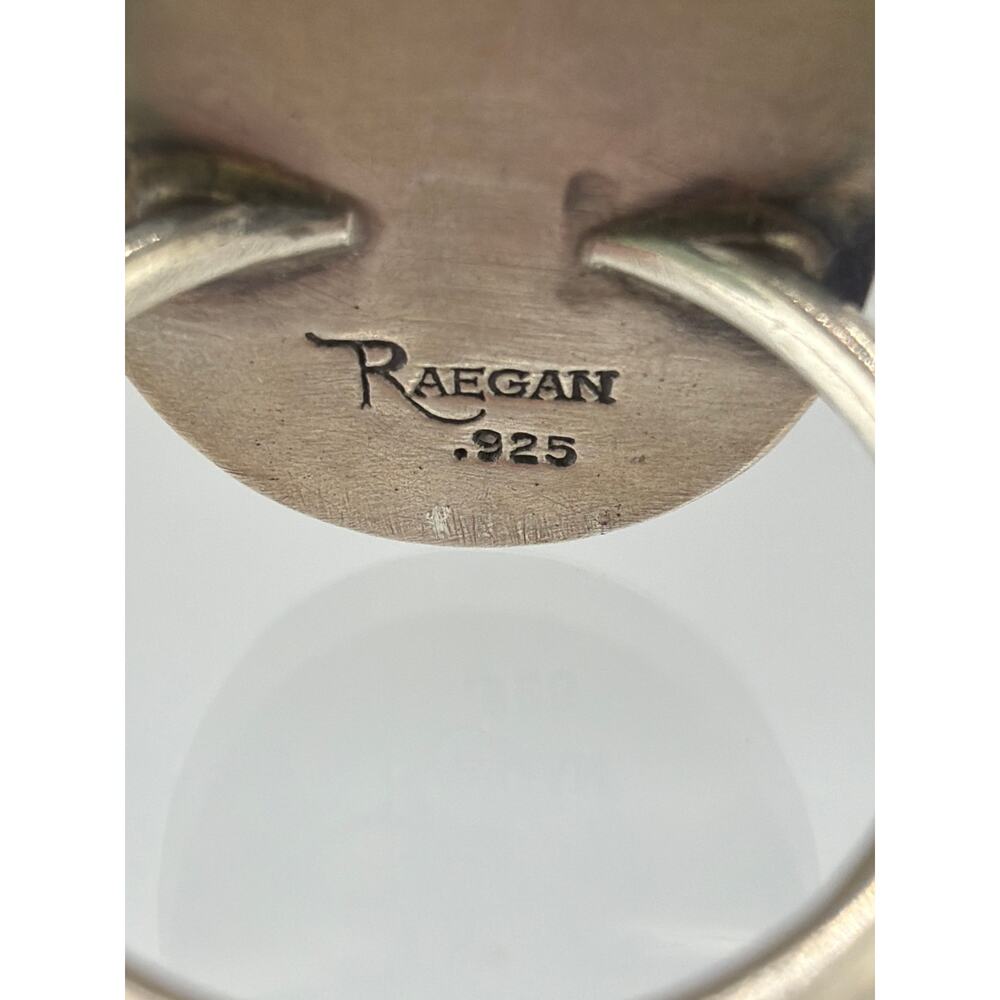 Raegan Hough Handmade Sterling Silver Turquoise Statement Ring Size 10 - Picture 7 of 8